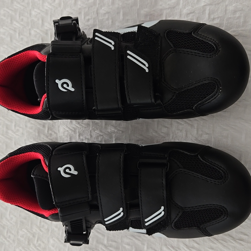 Peloton Women's Black and Red Cycling Shoes